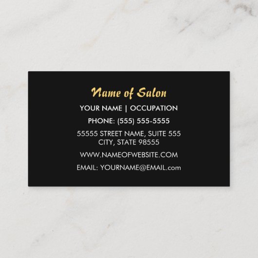 Glamoureuze Faux Gold make-up artiest roze lippens Visitekaartje (Achterkant)