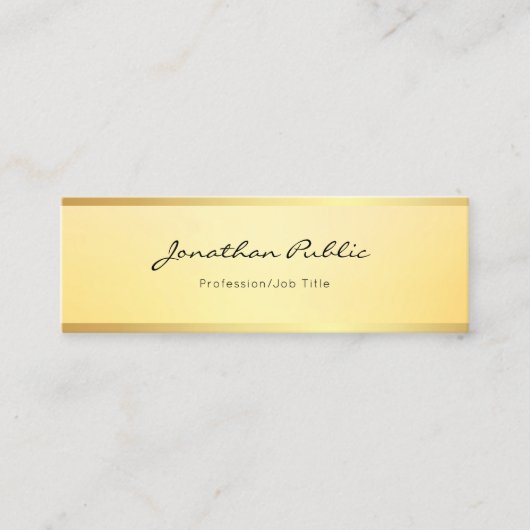 Glamoureuze Faux Gold Modern Eenvoudige Sjabloon E Mini Visitekaartje (Voorkant)