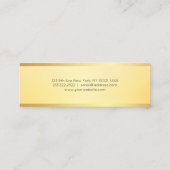 Glamoureuze Faux Gold Modern Eenvoudige Sjabloon E Mini Visitekaartje (Achterkant)