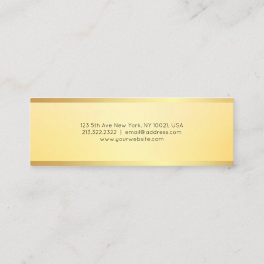 Glamoureuze Faux Gold Modern Eenvoudige Sjabloon E Mini Visitekaartje (Achterkant)