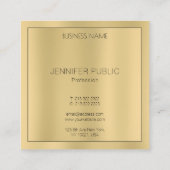 Glamoureuze Faux Gold Modern Elegant Eenvoudige Sj Vierkante Visitekaartje (Achterkant)