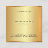 Glamoureuze Faux Gold Modern Elegant Professional Vierkante Visitekaartje (Achterkant)