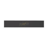 Glamoureuze Faux Gold op Black Classic Wedding Uitnodigingen Wikkel (Vlak)