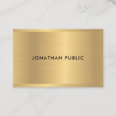 Glamoureuze Faux Gold Sjabloon Elegant Modern Luxu Visitekaartje (Voorkant)