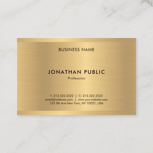 Glamoureuze Faux Gold Sjabloon Elegant Modern Luxu Visitekaartje (Achterkant)