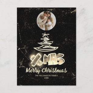 Glamoureuze foto van Chic Xmas Golden Glow Briefkaart