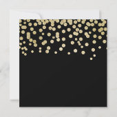 Glamoureuze Funny Gold & Black Glitter Confetti Save The Date (Achterkant)