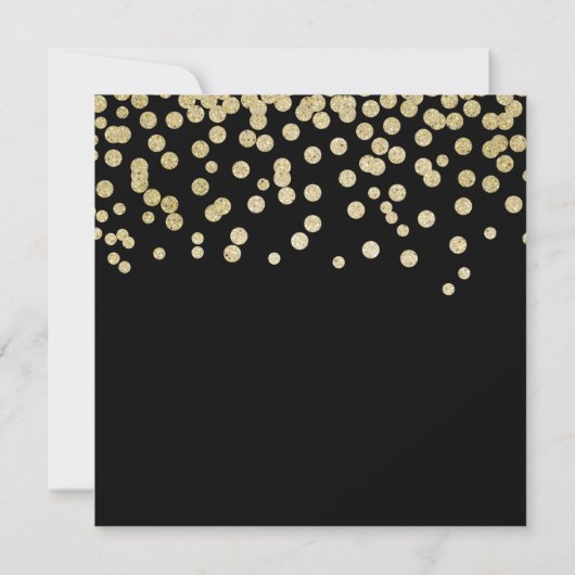 Glamoureuze Funny Gold & Black Glitter Confetti Save The Date (Achterkant)