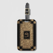 Glamoureuze Gatsby Gold Glitter Art Deco Chintz Bagagelabel (Voorkant (verticaal))