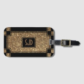 Glamoureuze Gatsby Gold Glitter Art Deco Chintz Bagagelabel (Voorkant (horizontaal))