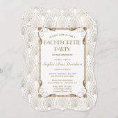 Glamoureuze Gatsby Goud Witte Bachelorette Party Kaart (Voorkant / Achterkant)