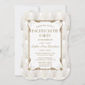 Glamoureuze Gatsby Goud Witte Bachelorette Party Kaart (Voorkant)