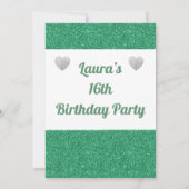 Glamoureuze gepersonaliseerde verjaardagsfeestuitn kaart (Achterkant)