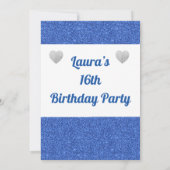 Glamoureuze gepersonaliseerde verjaardagsfeestuitn kaart (Achterkant)