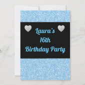 Glamoureuze gepersonaliseerde verjaardagsfeestuitn kaart (Achterkant)