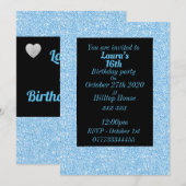 Glamoureuze gepersonaliseerde verjaardagsfeestuitn kaart (Voorkant / Achterkant)