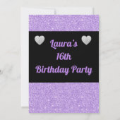 Glamoureuze gepersonaliseerde verjaardagsfeestuitn kaart (Achterkant)