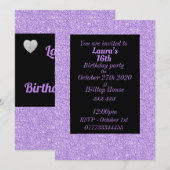 Glamoureuze gepersonaliseerde verjaardagsfeestuitn kaart (Voorkant / Achterkant)