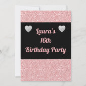 Glamoureuze gepersonaliseerde verjaardagsfeestuitn kaart (Achterkant)