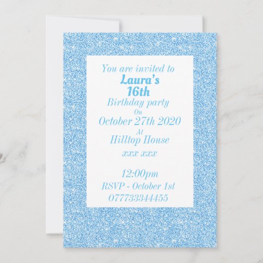 Glamoureuze gepersonaliseerde verjaardagsfeestuitn kaart (Voorkant)