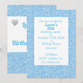 Glamoureuze gepersonaliseerde verjaardagsfeestuitn kaart (Voorkant / Achterkant)