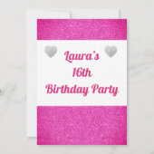 Glamoureuze gepersonaliseerde verjaardagsfeestuitn kaart (Achterkant)