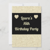 Glamoureuze gepersonaliseerde verjaardagsfeestuitn kaart (Achterkant)