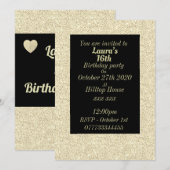 Glamoureuze gepersonaliseerde verjaardagsfeestuitn kaart (Voorkant / Achterkant)