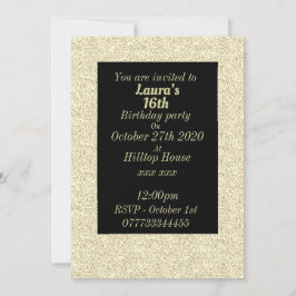 Glamoureuze gepersonaliseerde verjaardagsfeestuitn kaart