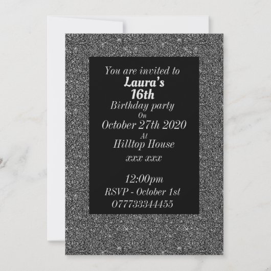 Glamoureuze gepersonaliseerde verjaardagsfeestuitn kaart (Voorkant)