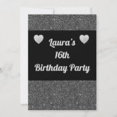 Glamoureuze gepersonaliseerde verjaardagsfeestuitn kaart (Achterkant)