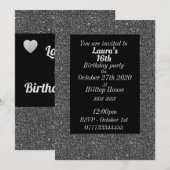 Glamoureuze gepersonaliseerde verjaardagsfeestuitn kaart (Voorkant / Achterkant)