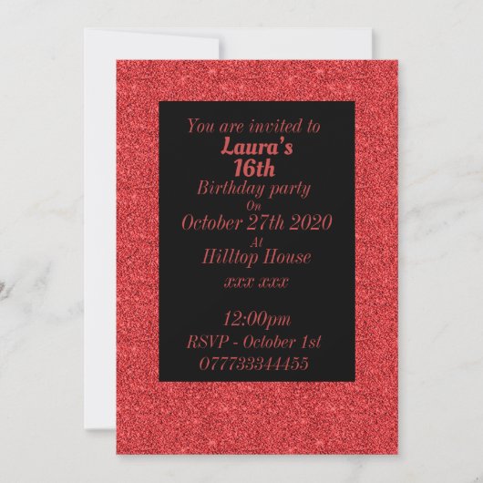 Glamoureuze gepersonaliseerde verjaardagsfeestuitn kaart (Voorkant)