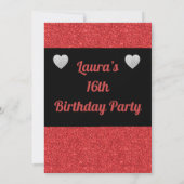 Glamoureuze gepersonaliseerde verjaardagsfeestuitn kaart (Achterkant)