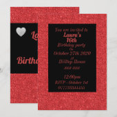 Glamoureuze gepersonaliseerde verjaardagsfeestuitn kaart (Voorkant / Achterkant)