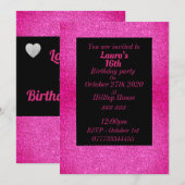 Glamoureuze gepersonaliseerde verjaardagsfeestuitn kaart (Voorkant / Achterkant)