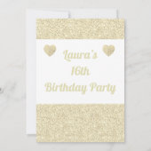 Glamoureuze gepersonaliseerde verjaardagsfeestuitn kaart (Achterkant)