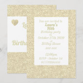 Glamoureuze gepersonaliseerde verjaardagsfeestuitn kaart (Voorkant / Achterkant)