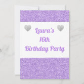 Glamoureuze gepersonaliseerde verjaardagsfeestuitn kaart (Achterkant)