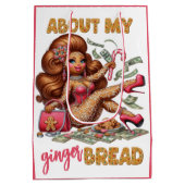 Glamoureuze Gingerbread Diva Roze Kerstmis Medium Cadeauzakje (Achterkant)