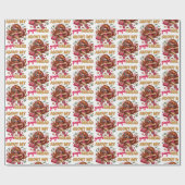 Glamoureuze Gingerbread Girl Roze Kerstmis Cadeaupapier (Vlak)