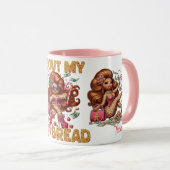 Glamoureuze Gingerbread Girl Roze Kerstmis Mok (Voorkant rechts)