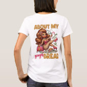 Glamoureuze Gingerbread Girl Roze Kerstmis T-shirt (Achterkant)