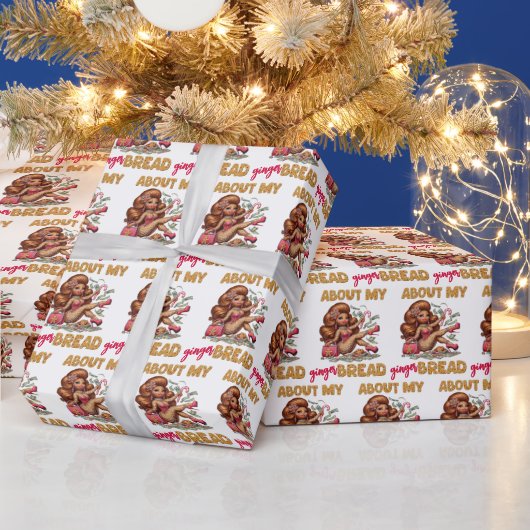 Glamoureuze Gingerbread Woman Funny Christmas Cadeaupapier (Feestdagen)