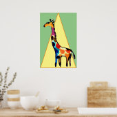 Glamoureuze Giraffe in Spotlight Poster (Keuken)