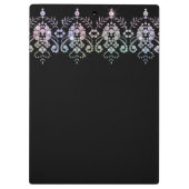 Glamoureuze Girly Diamond Sparkle Monogram Naam Klembord (Achterkant)