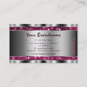 Glamoureuze Girly Pink Glitter Stars Zilveren Opti Visitekaartje (Achterkant)