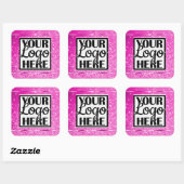 Glamoureuze Girly Pink Glitzy Glitter Sparkle Star Vierkante Sticker (Vel)
