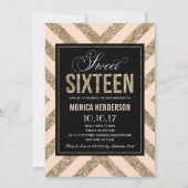 Glamoureuze Glans | Uitnodiging Sweet Sixteen Fees (Voorkant)
