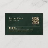 Glamoureuze glanzende Emerald Green & Gold Visitekaartje (Achterkant)